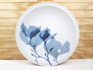 Vintage Dansk Magnolia Blue 12 " Wall Plate Round Serving Platter Made In Japan