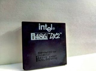 Processor Intel I486 Dx2 Sx911 66 Mhz A80486dx2 - 66 Vintage Gold Ceramic Cpu