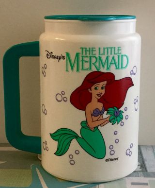 Vintage Disney’s Little Mermaid Plastic Travel Mug Cup Coca Cola Whirley Ariel