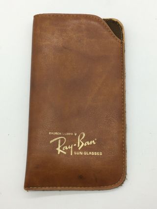 Vintage Sunglasses Ray - Ban Soft Case Bausch & Lomb Brown Leather B&l Wayfarer