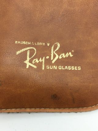 Vintage Sunglasses Ray - Ban Soft Case Bausch & Lomb Brown Leather B&L Wayfarer 2