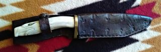 Custom Knife - Vintage Carved Stag Handle Knife - Hand Made