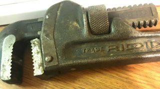 Rigid 14 vtg Pipe Wrench old tools heavy duty large from grandpas toolbox 3