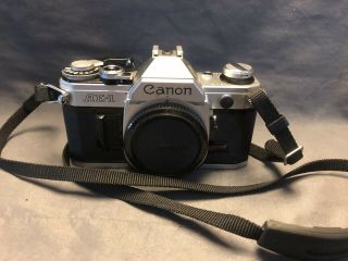 Vintage Canon Ae - 1 35mm Film Camera - Black & Chrome Body -