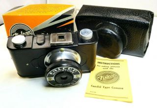 Falcon Candid Type Pocket Camera For Kodak 127 Film And Guide 1946