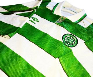 Vintage Celtic 1992 - 93 Umbro Football Home Shirt Not Match Worn L Xl