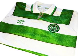 Vintage Celtic 1992 - 93 Umbro Football Home Shirt Not Match Worn L XL 8