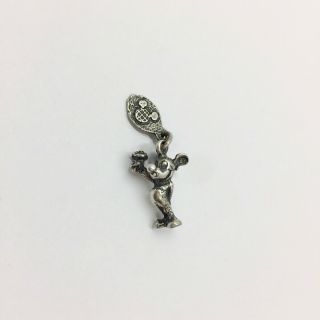Vintage Walt Disney Productions 3d Mickey Mouse Charm Sterling Silver