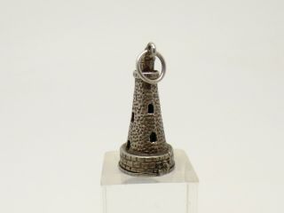 Vintage Sterling Silver Lighthouse Charm - Opens.