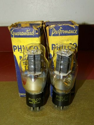 Pair,  Philco Type 6a3 Radio/audio Amplifier Tubes,  Nos,  Amplitrex