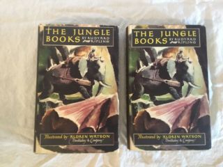 The Jungle Book By Rudyard Kipling 1948 Vol.  I & Vol.  2 Hcdj