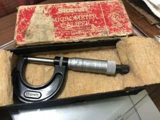 Vintage Starrett 436 Rl - 1 0 - 1 " Micrometers.  001 Grad.  With Ratchet Thimble.  Vgc
