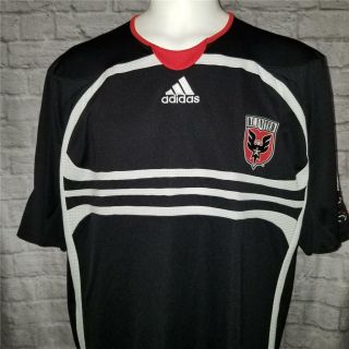 Adult Adidas Dc United Mls Soccer Jersey Shirt - 2xl - Black Vtg