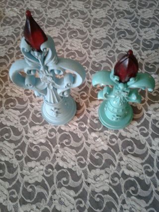 Vintage French Country Decorating Fleur De Lis Finials Upcycled Shabby Chic