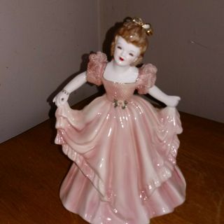 Vintage Florence Ceramics Pasadena Rose Marie In Pink 6.  25 " Figurine