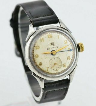 Vintage Benrus Center Second Daydate Swiss Made Hand - Winding Watch F842/63.  1