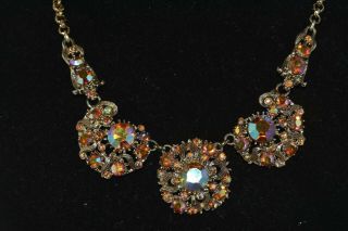 VINTAGE COSTUME JEWELLERY NECKLACE SIGNED EXQUISITE 2