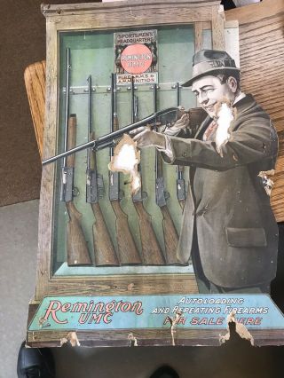 Vintage Remington Umc Gun Poster Store Display