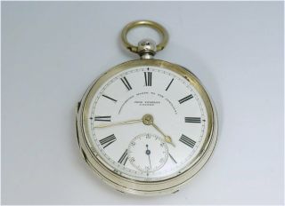 1897 Vintage Heavy Sterling Silver Pocket Watch John Forrest Maker To Admiralty