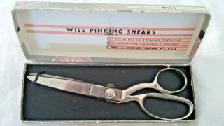 Vintage Wiss Pinking Shears Model C - Chrome - Circa 1934 - 1942? -