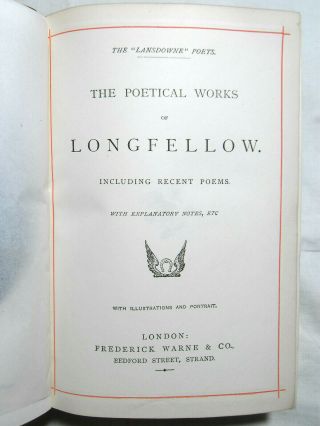 Poetical of LONGFELLOW - 1890s Full Leather Binding - 4