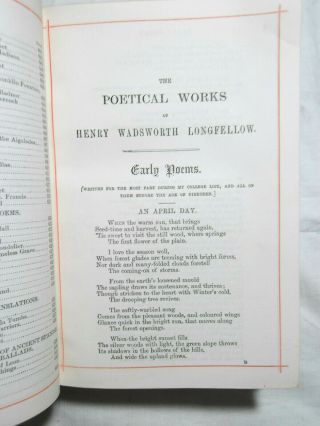 Poetical of LONGFELLOW - 1890s Full Leather Binding - 5