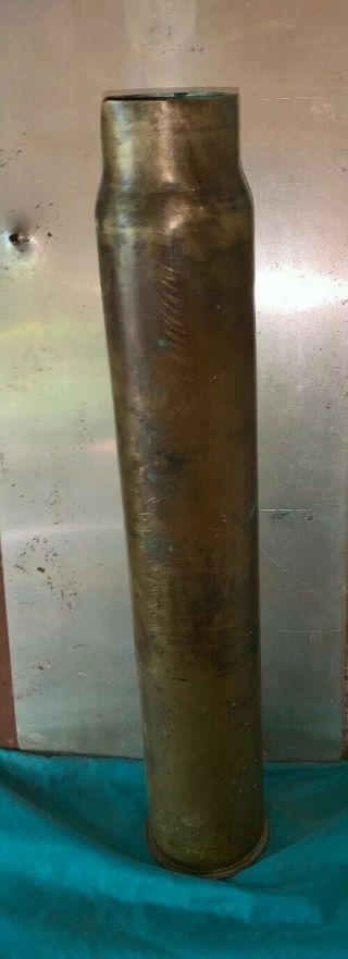 Vintage 1942 Ww2 Military Us Navy 3 " 50 Cal.  Brass Shell Case Casing Mk 7