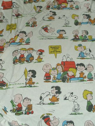 Vintage Twin Sheet,  Case Charlie Brown Peanuts Happiness Is Being 1 Of The Gang