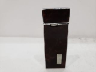 Vintage Ronson Butane Slim Enamel & Silver Tone Lighter Made In Japan