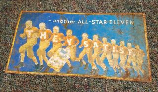Vintage Chesterfield Cigarettes All - Star Eleven Metal Sign