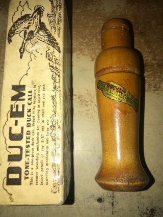 Vintage Duc - Em Duck Call Made By Oliveros Manufacturing In Texas