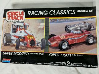 Vintage Monogram 6146 Racing Classics Combo Kit Dirt Track Racer/indy Racer 1988