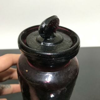 Vintage Purple Depression Glass Medicine Jar Canister 2