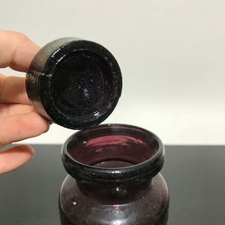 Vintage Purple Depression Glass Medicine Jar Canister 3