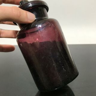 Vintage Purple Depression Glass Medicine Jar Canister 4