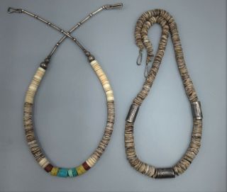 Vintage Santo Domingo Kewa Pueblo Heishi & Stone Bead Necklace Graduated 7