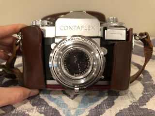 Zeiss Ikon Contaflex Synchro Compur Camera With Tessar 1:2.  8 50mm Lens And Case