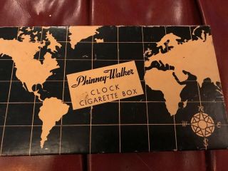 Vintage Phinney - Walker Wind Up Travel Alarm Clock Cigarette Box Not