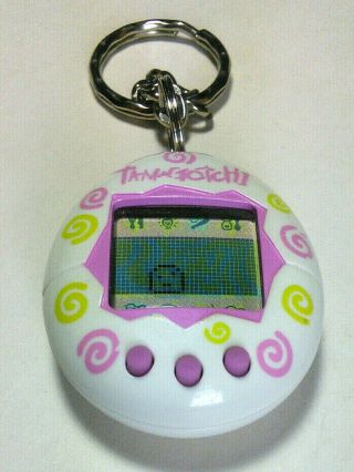 Tamagotchi Electronic Handheld Game Mini Pet Egg Keychain Vtg 1997 Pink
