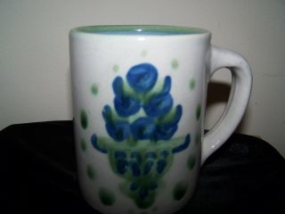 Vintage Ma Hadley Blue Grapes Pattern Coffee Mugs