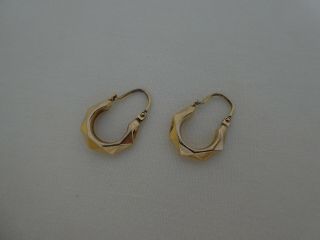 Vintage 9CT Gold Hoop Earrings 3