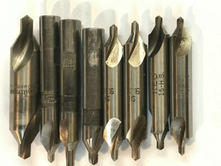 8 Vintage Center Drill/countersink Bits Machinist Gunsmith Lathe Tool Made Usa