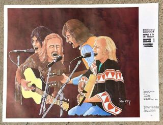 Vintage 1970 Crosby Stills Nash Young Tour Souvenir Poster