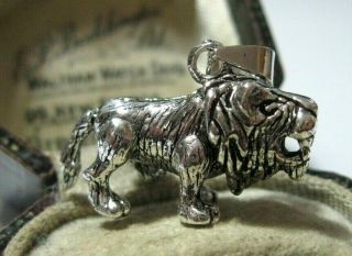 Vintage Style Sterling Silver Lion Articulated Moving Necklace Pendant Leo Gift