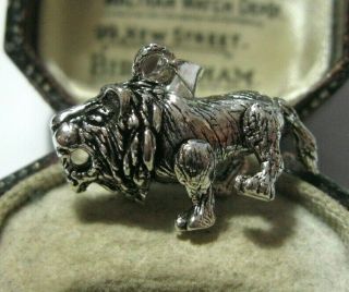 Vintage Style Sterling Silver Lion Articulated Moving Necklace PENDANT Leo Gift 4