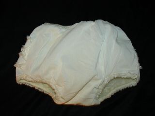 Vintage White Baby Pants Vinyl Nylon Plastic Diaper Cover White Lacy,  Ruffled 2