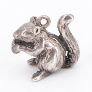 Vtg Sterling Silver - Sunwest Squirrel Animal Nut Bracelet Charm - 3.  5g