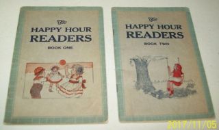Vintage 1920 Reading Books,  The Happy Hour Readers Books 1 & 2,  Vguc (1116)