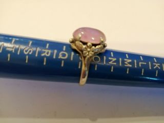 Vintage sterling silver ring with cabochon rose quartz stone size O/P 5