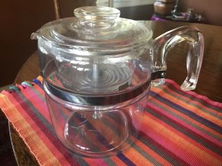 Vintage Pyrex Flameware 9 Cup Stove Top Coffee Pot Percolator 7759 Complete